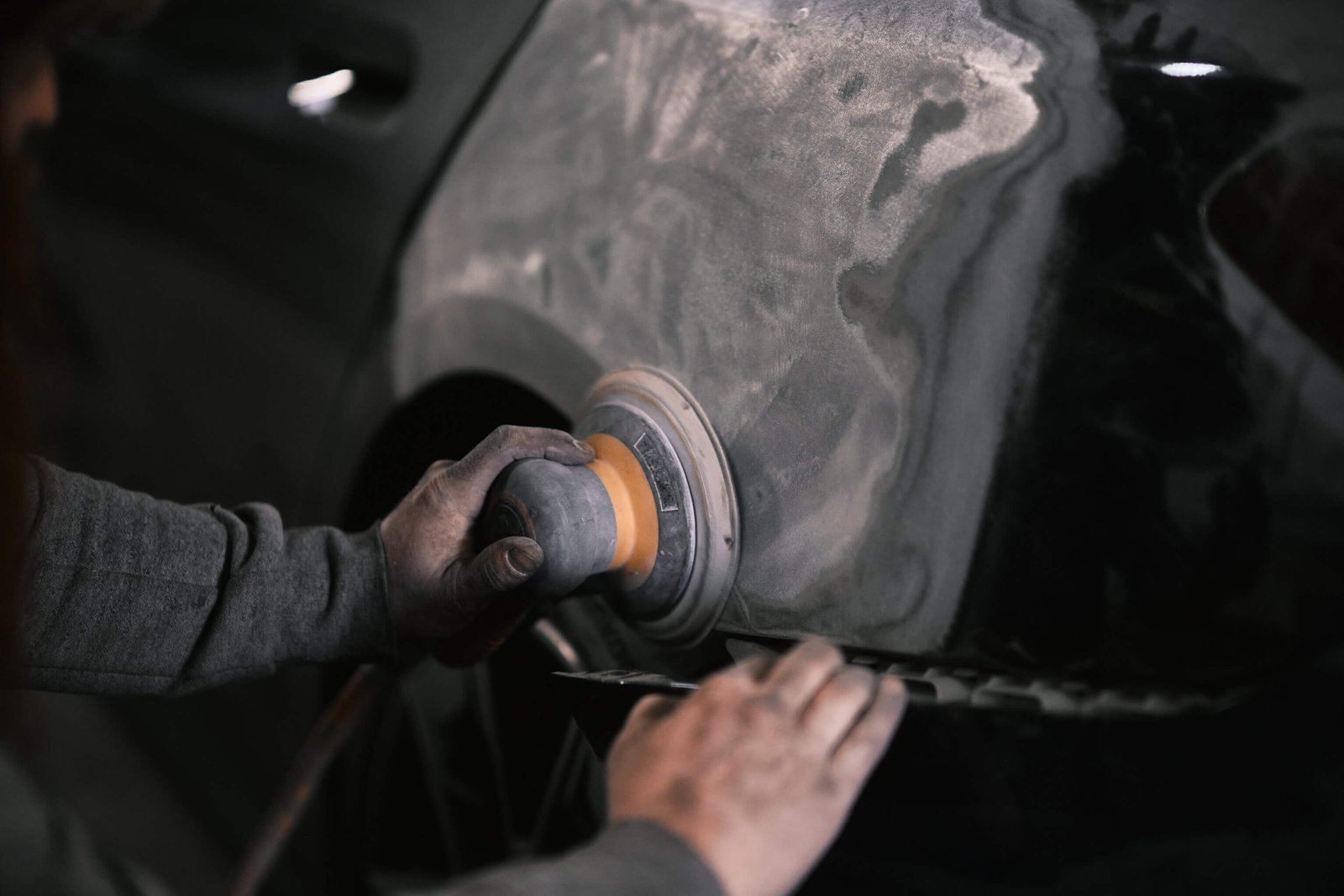 Sanding repaired body panel